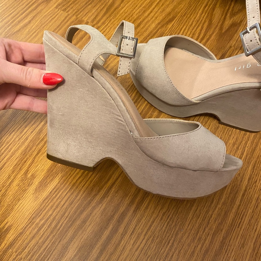 Taupe Madden Girl Wedges - Size 6.5